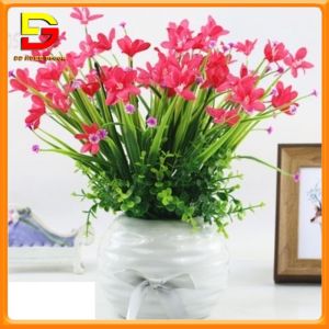 Hoa Lụa Chậu Hoa Thủy Tiên Nhiều Màu Sắc Cắm Điểm Lá Giả Trang Trí Để Bàn Xinh Xắn DG-446