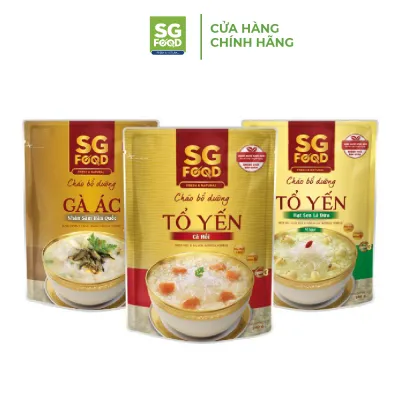 Lốc 35 - Combo 3 Cháo Bổ Dưỡng Sài Gòn Food 240G (Tổ Yến Cá Hồi Tổ Yến Hạt Sen Gà Ác)