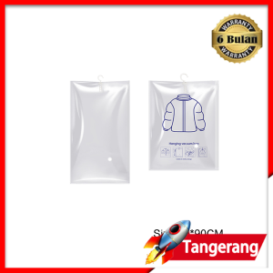90cm / 105cm Hanging Vacuum Storage Bag Transparan Kantong Plastik Vakum Pakaian Gantung 5 Lubang Gantungan