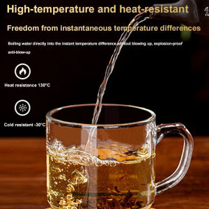 Thickened heatresistant transparent cup with lid