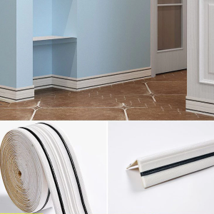 A-G 230cmX14cm Concave-convex corner Top angle line Foam Wall Edge Strip Stickers Can be folded in half Self-Adhesive Waterproof Baseboard Corner Waist Line Sticker
