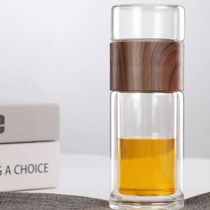 HJKL Người lớn trẻ em trẻ em 200ml Chống rò rỉ Sáng Tạo Tường đôi Thủy tinh Cốc vại Chai nước Bình chân không Cốc giữ nhiệt