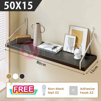 《 𝗘𝗟𝗘𝗚𝗔𝗡𝗖𝗘 𝗦𝗧𝗬𝗟𝗘 》 Wall Mounted Hanging Shelve Rack Bookshelf Home DIY Decor Gantung Hiasan 置物架 NWD