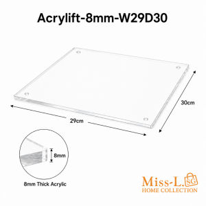 Acrylift 8mm Thick Acrylic Cabinet Shelf Organizer Storage Rack with Wooden Legs for Home Use