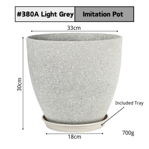 【SG Evergreen】Imitation Flower Pots Planters for Indoor Outdoor Plants Large Plant Pot with Drainage Hole & Roller Tray