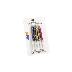 LD-C1149 Lilin Ulang Tahun Spiral Kecil Isi 10Pcs Birthday Candle / Lilin Ulir Metalik Warna Warni