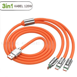 UC88 Kabel Data 3 in 1 Fast Charging HP Kabel Casan 3in1 Tipe C USB iOS Lightning dengan Adapter 120W Mendukung 6A Type C