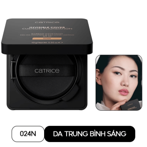 Phấn Nước Catrice Giữu Nền Bền Lì 24h Dành Cho Mọi Loại Da Invisible Cover Cushion Foundation Hộp 10g