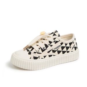 Giày Bata Thể Thao Bé Trai Bé Gái  Dây Rút Vải Kẻ Ô Đế Chống Trượt Hàng Quảng Châu Cao Cấp