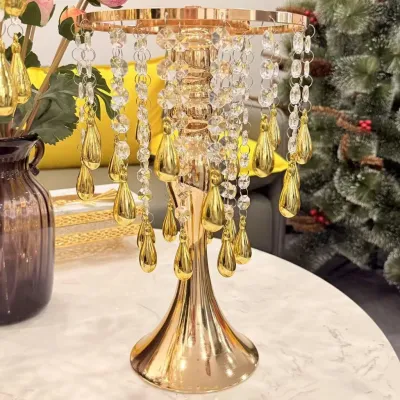 Eyre （Jaminan kualitas）Baru vase pernikahan alat peraga jalan memimpin besi putri duyung emas candlestick meja utama vas set meja dekorasi Eropa MERMAID CENTERPIECE CRYSTAL STAND KANDIL HOLDER BUNGA DEKORASI MEJA