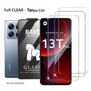 2024-BAIKO! Temperd Glass Screen Protector XIAOMI 14T 14TPRO 13T PRO 12T 12Lite Mi 11T 11T PRO 10T PRO Tempered Kaca Super Clear Bening THIN Tipis TG Tanpa Non List Hitam Glossy Pelindung Layar HP LCD Mi 14 T PRO Anti Gores Ful Lite 5G 4G Murah