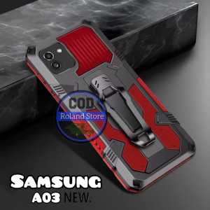 Casing HP untuk  Samsung Galaxy A03 Case Armor Belt Clip Case Hp Robot Terbaru Hardcase i-Crystal