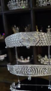Wedding Hair Jewelry Brides Pearls Hairbands Zircon Crystal Crown Tiara Evening Elegant Bridal Accessories