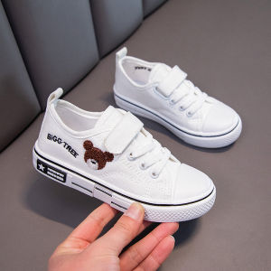 Kindergarten School Performance White Shoes Spring/Summer Autumn Boys and Girls Sports Breathable Canvas Shoes Baby White Board Shoes ㏇L0514