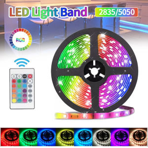 ไฟเส้น LED ติดห้อง 5M ชุดไฟ LED Strip Light 2835 RGB ไฟ LED แถบไฟ ไฟตกแต่งห้อง ไฟประดับห้อง ไฟติดห้อง พร้อมรีโมทย์