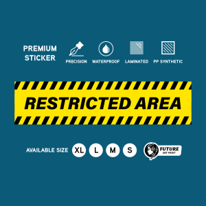 Restricted Area. Kawasan Larangan. 限制区域. Sticker Sign Signage. No Unauthorised Entry Room. Do Not Enter. Dilarang Masuk