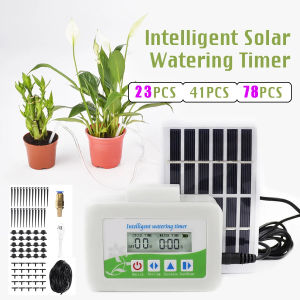 DIY Sets Intelligent Garden Automatic Watering Device Solar Energy Charging Potted Plant Drip Irrigation Water Pump Timer System