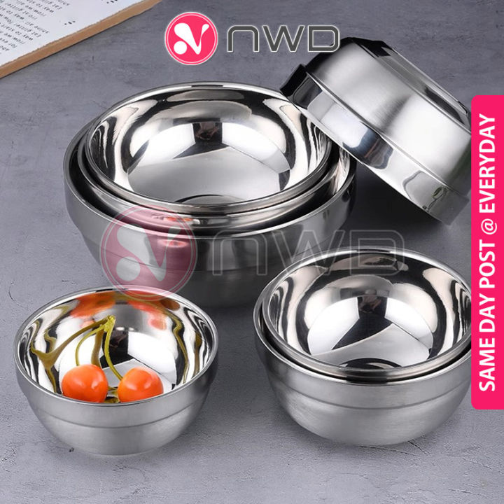 𝗚𝗔𝗡𝗗𝗔 𝗞𝗔𝗟𝗜𝗦 》 Double Layer Stainless Steel Rice Noodle Bowl Mangkuk ...