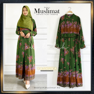 Batik muslimat nu gamis busui seragam nasional muslimah set kerudung syari long dress by svj