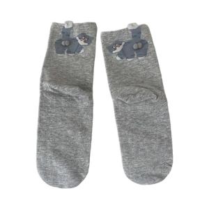 Womens Funny Cats Pattern Cotton Crew Socks Elastic Cuffs 3D Fuzzy Balls Design Moisture Wicking Comfortable Footwear