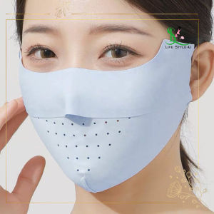 Khẩu Trang Có Lỗ Thoáng Khí Che Mặt Toàn Diện – Chống Nắng UPF 50+ Che Gò Má Co Giãn Không Bí Da