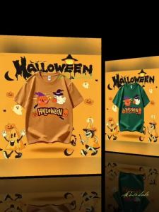 Ready Stock Halloween Family T-shirt Short Sleeve Baju Keluarga Kartun Labu Parti Halloween Matching Family Outfit