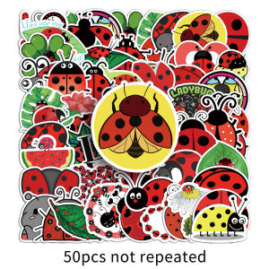 50PCS Cute Cartoon Animal Ladybug Kid Sticker Decorative Luggage Laptop Water Bottle Stationery Waterproof Sticker
