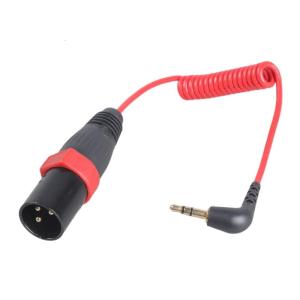 Spring Filled 3.5mm TRS to X LR Sound Cable Right Corner Gold Veneered Bronze Link for Laptop Pickup