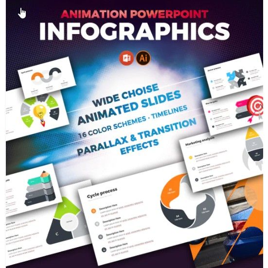 Clean Best Animated Infographics Powerpoint Template | Lazada
