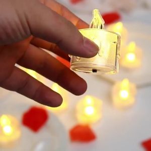 [Sunny decor] COMBO 2 chiếc nến giả điện tử trong suốt như hình sẵn pin đèn vàng đủ kích thước