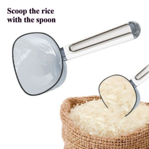 Transparent Kitchen Rice Scoop Multi Functional Graduated Line Rice Scoop Dog Cat Food Measuring Scoop Baking Scoop