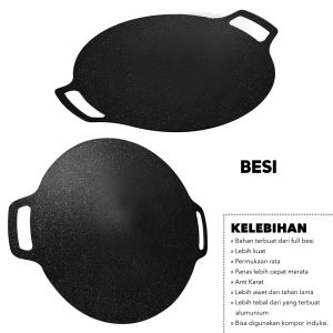 Brookwood Grill Pan BBQ Korean Anti Lengket Alat Pemanggang Korean / Double Grill Pan BBQ