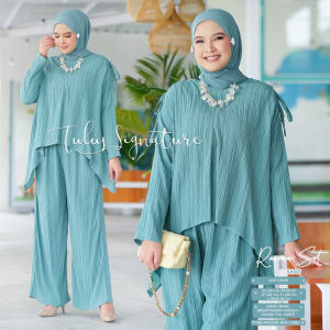 Tulus Signature Rasma Set LD 120 Oneset Wanita Setelan Celana & Tunik Bahan Lady Crush Polos Lengan Panjang Busui Friendly