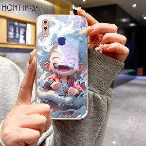 Hontinga Tempered Glass Casing Cases For Vivo V21 V21E V23 V23E 5G S1 Pro V11i V15 V20 Pro 2021 SE X70 Pro X80 Case Nika One Piece Luffy Phone Case  Back Cover Casing Hard Case