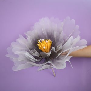 B0868 Silk Artificial Peony Flower Layered Fluffy Petals Outdoor Large Flower Head  40/50cm Fake Flowers Floor Display