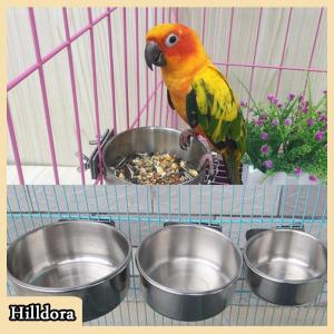 [Hilldora] Bát treo cho thú cưng Bát lồng đựng thức ăn cho chim và mèo bằng thép không gỉ