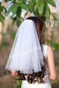 เวลเจ้าสาว หวีสับ Bridal veil with comb V21