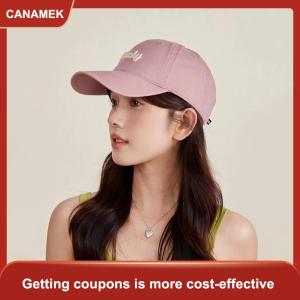 【CANAMEK】 Ngọt Ngào Peachy Thư Thêu Mũ Bóng Chày Cho Phụ Nữ Hàn Quốc Cô Gái Đỉnh Cap Ngoài Trời Mềm Cotton Snapback Mặt Trời Visors Hat