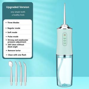 KIMP Oral Irrigator Cordless Dental Water Flosser Portable 4 Jet Tips Waterproof Rechargeable Teeth Cleaner