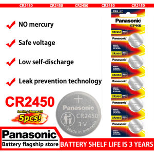 5PCS Panasonic Original CR2450 3V 620mAh Li-ion Cell Coin Button Battery 2450 ECR2450 KCR2450 5029LC LM2450 lithium Batteries
