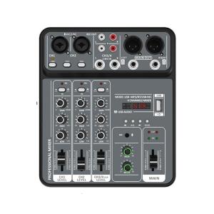 Lightweight 4-Way USB Mixer 4CH Mixing Console with Built In Headphone Output Supports Real Time Monitoring