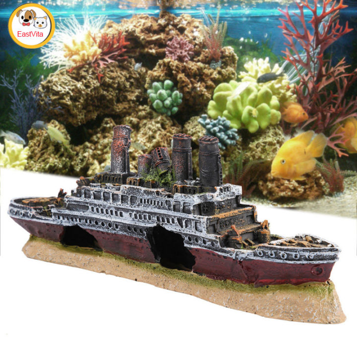 Aquarium Titanic Shipwreck Decor - Colorful Resin Wreck Ornament For Fish Tank Landscaping - View #12