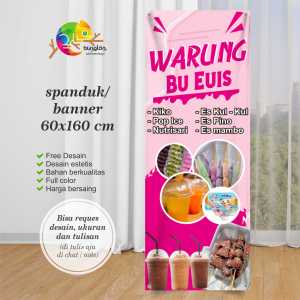 Cetak Spanduk Banner Warung Jajanan model Pink