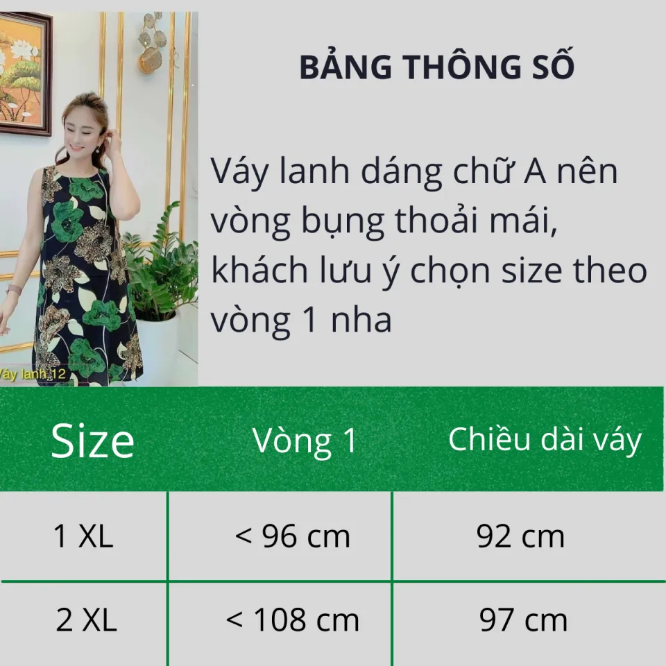 VÁY LANH SÁT NÁCH DÁNG SUÔNG TO ĐẠI BIGSIZE TỚI 70KG CHO NỮ, CHẤT LANH TOLE  SIÊU MÁT MẶC Ở NHÀ | Shopee Việt Nam