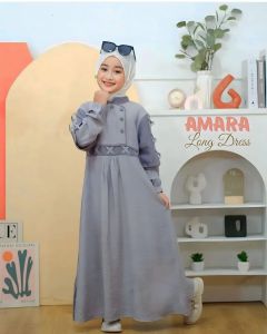 AMARA MAXY KIDS Bahan Crinkle Airflow Import Dress Anak Perempuan 9-15 Tahun Baju Muslim Dress Viral Fashion Baby Korean Style Import Premium Baju Dress ANak Perempuan Gaun Pesta Ulang Murah Busana Pengajian Trandi Warna Pastel Lucu Cantik Kekinian Terbar