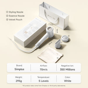 【NEW】Simplus Hair Dryer Hair Care Essence Function 3.7 Billion-Level Plasma Technology 10 Drying Modes High Speed Low Noise Lightweight Self-Cleaning Function CFJH011
