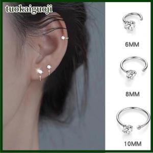 tuokaiguoji 1pc Stainless Steel CZ Earring Studs Ear Bone Cartilage Helix Tragus Daith Conch Rook Hoop Earring Women Body Jewelry