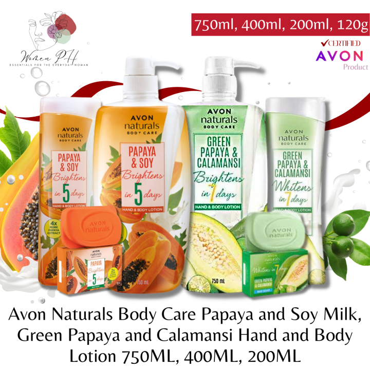 Avon Naturals Body Care Papaya And Soy Milk Green Papaya And Calamansi