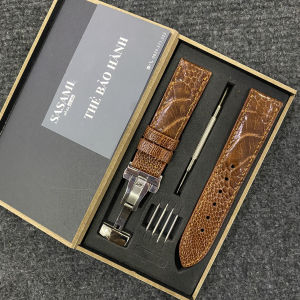 Đ5B. Dây đồng hồ CHỐT THÔNG MINH Da Đà Điểu vảy chân GỒM : 1 DÂY + 1 KHÓA TẶNG 1 HỘP 2 CHỐT THÔNG MINH2 CHỐT THƯỜNG và 1 CÂY THAY DÂY