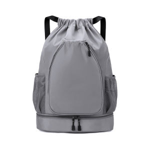 Basketball Bag with Shoe Compartment Badminton Bag Sports Drawstring Bag Outdoor Tennis Training Backpack Racket Bag